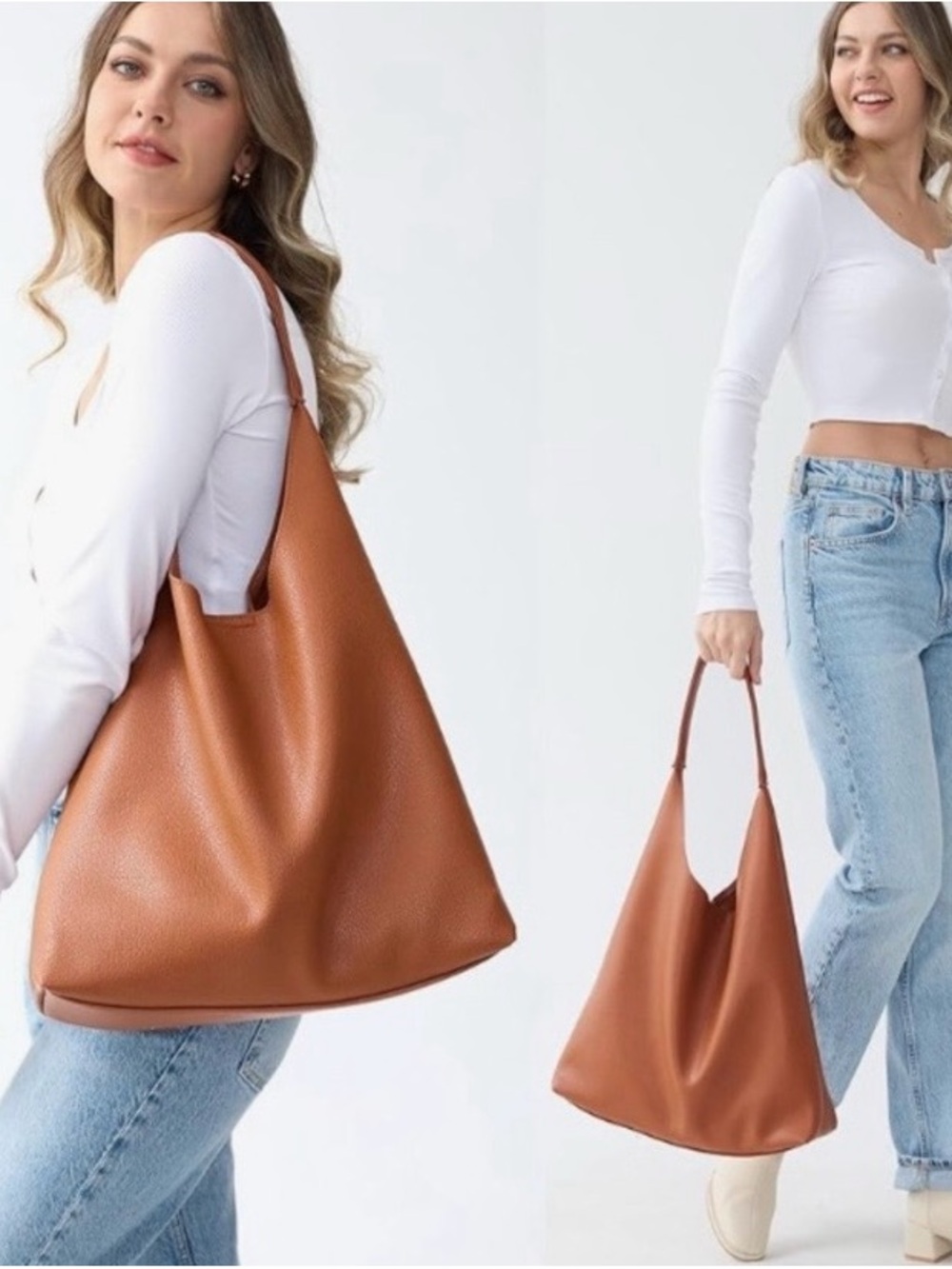 Hoxis Purse Boho Bag Cognac in EUC